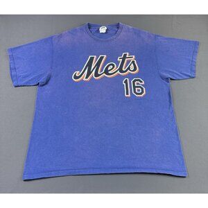 Rare Vintage Y2K New York Mets LoDuca Baseball MLB Lee Sport Shirt Sun Fade XL